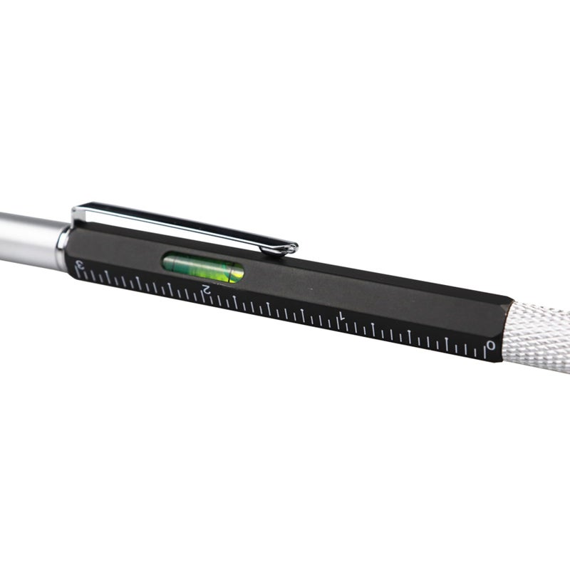 DUNBONG Metal Multi tool Pen 6-in-1 Stylus Pen - With Screwdriver, Ballpoint Pen Black ink, Stylus pen, Level and Ruler, 1-Count (Black) - Image 5